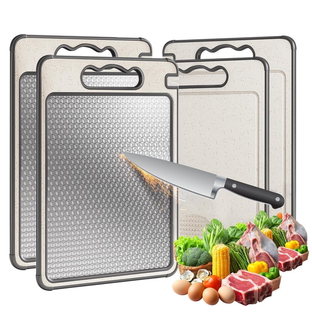 2 IN 1 Tabla de Cortar de Acero Inoxidable - 36.5 * 25 CM, Tablas Para Picar Cocina, Titanium Cutting Board, Tabla de Cortar Cocina Para Diferentes Materiales Alimenticios (Patrón de diaman