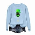 thumbnail image 4 of Mceream Chandail en Molleton Femme St Patricks Day Mode Décontractée Trèfle Irlandais Imprimé Graphique Mignon Manches Longues Chandail Grande Taille Tenue de Vacances & Cadeau Bleu Clair m, 4 of 7