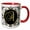 Red/White, variant on 3drose, Image of the Script Letter a in Black White and Gold, 11oz Two-tone Black Mug