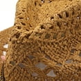 thumbnail image 2 of Qarigey Sombrero de paja de vaquero Tejido de ala ancha Protección solar Casual Transpirable Verano Pesca al aire libre Playa Moda Gorra de Type6 NO6, 2 of 6