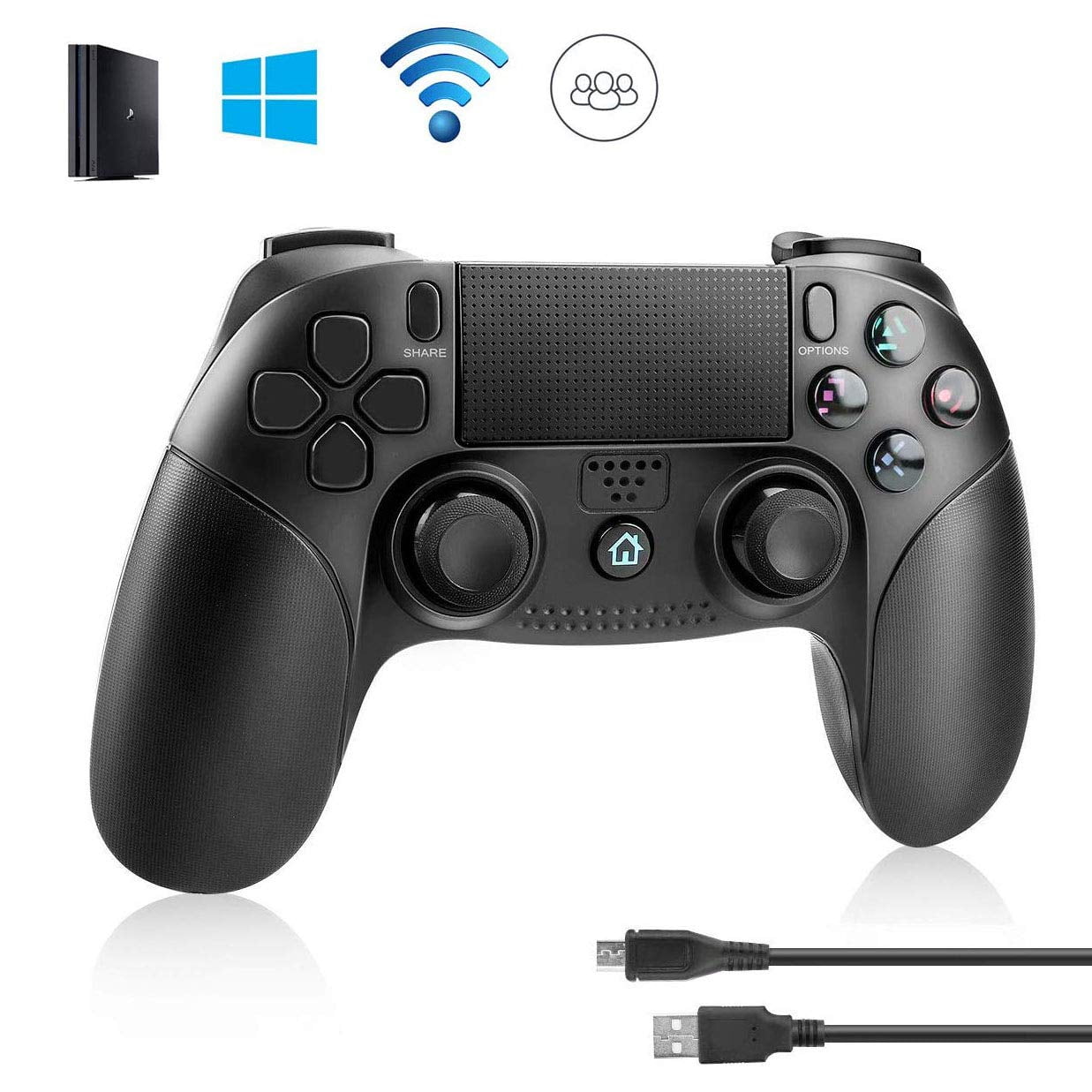 PS4 Controller, Wireless Bluetooth DoubleShock Controller Joystick Gamepad with 3.5 mm headphone