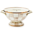 thumbnail image 1 of MACKENZIE-CHILDS Enamel Colander, Decorative Kitchen Strainer, Small, Brown-and-White Mocha Check, 1 of 6