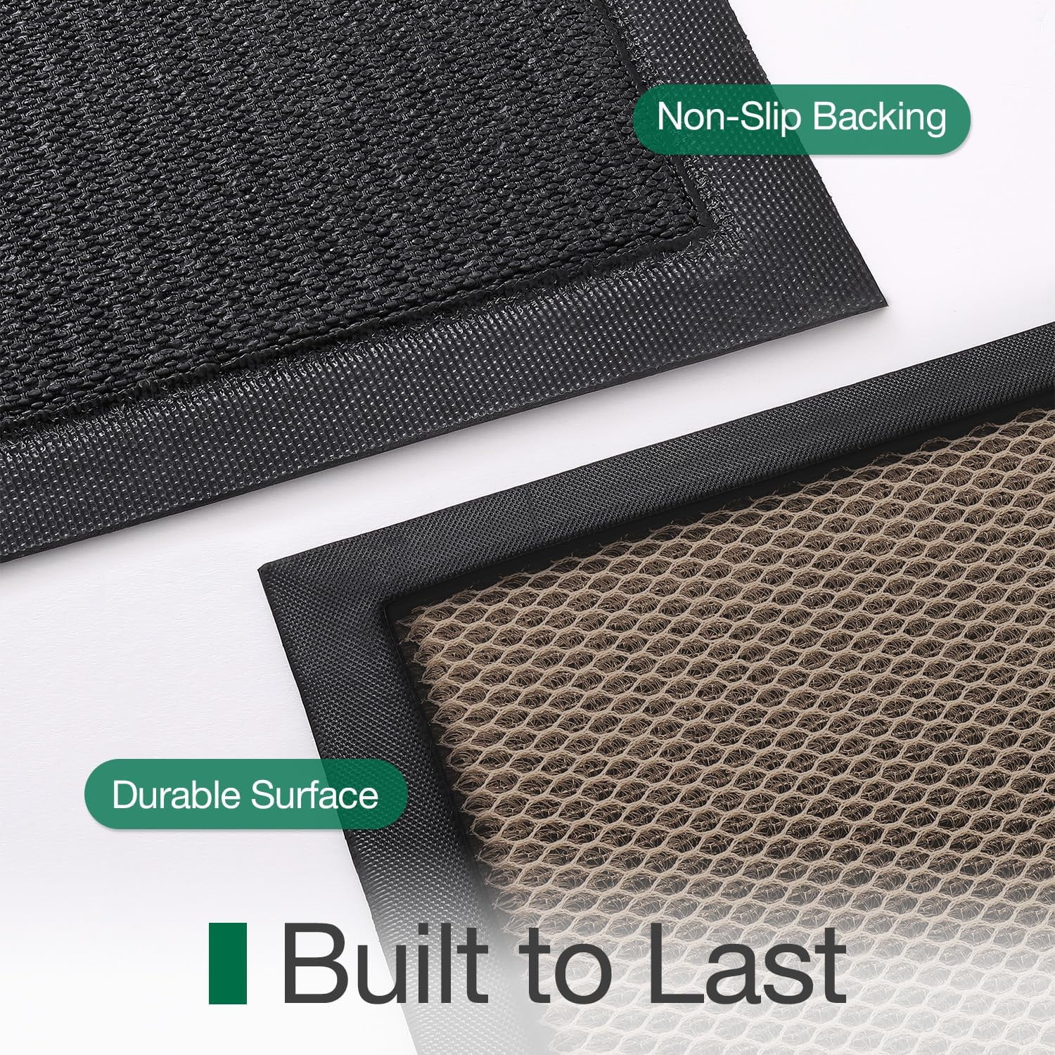 FRABE Outdoor Doormat, Non Slip Durable Rubber Entrance Door Mat, Low Profile Easy Clean, for Front Back Door Entryway Porch Garage, 24x36, Hello