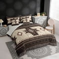 thumbnail image 3 of Erosebridal Bohemian Aztec Bedding Comforter Set, Brown Black Aesthetic Full Bedding Set, Gray Reversible 7-Piece, 3 of 6