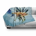 thumbnail image 3 of Fish Soft Flannel Fleece Throw Blanket, Underwater Themed Ornamental Fish in the Style of Polygon Graphics Pattern, Cozy Plush for Indoor and Outdoor Use, 50" x 60", Blue and Sky Blue, by Ambesonne, 3 of 6