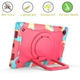 thumbnail image 5 of Rugged Kids Case for Samsung Galaxy Tab A9 8.7" 2023 SM-X110 / SM-X115, Heavy Duty Shockproof 360°Swivel Ring Stand Handle Case Cover for Samsung Galaxy Tab A9 8.7" 2023, Colorful/Rose, 5 of 8