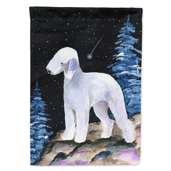 Carolines Treasures SS8455-FLAG-PARENT Starry Night Bedlington Terrier Flag  multicolor