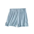 thumbnail image 2 of Aobny Women's Shorts Board Lounge Modal Bottoms Baggy Mid Waist Casual Shorts for Women,Light Blue,L, 2 of 6