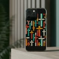 thumbnail image 3 of DistinctInk Clear Hybrid Case for Apple iPhone 13 Pro Max (6.7" Screen) - Vibrant Harmony: Bold Crosses on Black - Raised Bezel Screen Guard, 3 of 8