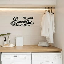HELLOYOUNG 15.3 inch  "Laundry Room" Metal Sign Art Iron Wall Decorative suitable for Entrance/hotel Laundry Room Accessories Clean lines
