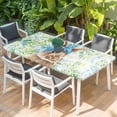 thumbnail image 2 of Easter Bunny Table Cloths for 6 Foot Rectangle Tables, Spring Green Leaves Scarf Rabbit Botanical Patio Waterproof Elastic Fitted Tablecloths, Washable Rectangular Table Cover for Camping, 2 of 8
