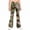 Camel, variant on Grblisyd Girls Flare Leg Uniform Pants High Waist Fashion Camo Maple Leaf Print Bell Bottoms With Button and Pockets