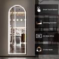 thumbnail image 2 of JIOABL 71"x 26" Arched Full Length Mirror with LED Lights, Lighted Floor Mirror with Stand, 3 Color Lighting For Bedroom Dressing Room Cloakroom, White, 2 of 7