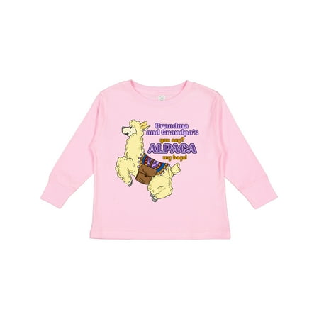 

Inktastic Cute Jumping Alpaca-Grandma and Grandpa s You Say ALPACA My Bags! Gift Toddler Boy or Toddler Girl Long Sleeve T-Shirt