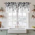 thumbnail image 2 of Grey Eucalyptus Tier Curtains, Gradient Retro Watercolor Leaves Light Filtering Kitchen Curtains, 2Pcs Rod Pocket Half Window Treatments Panels for Sink Cafe Cabinet Camper 27.5x24 Inches, 2 of 9