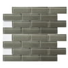 Solistone Mardi Gras 12 in. x 12 in. Toulouse Polished Pewter Glass Mosaic Wall Tile, Case of 10