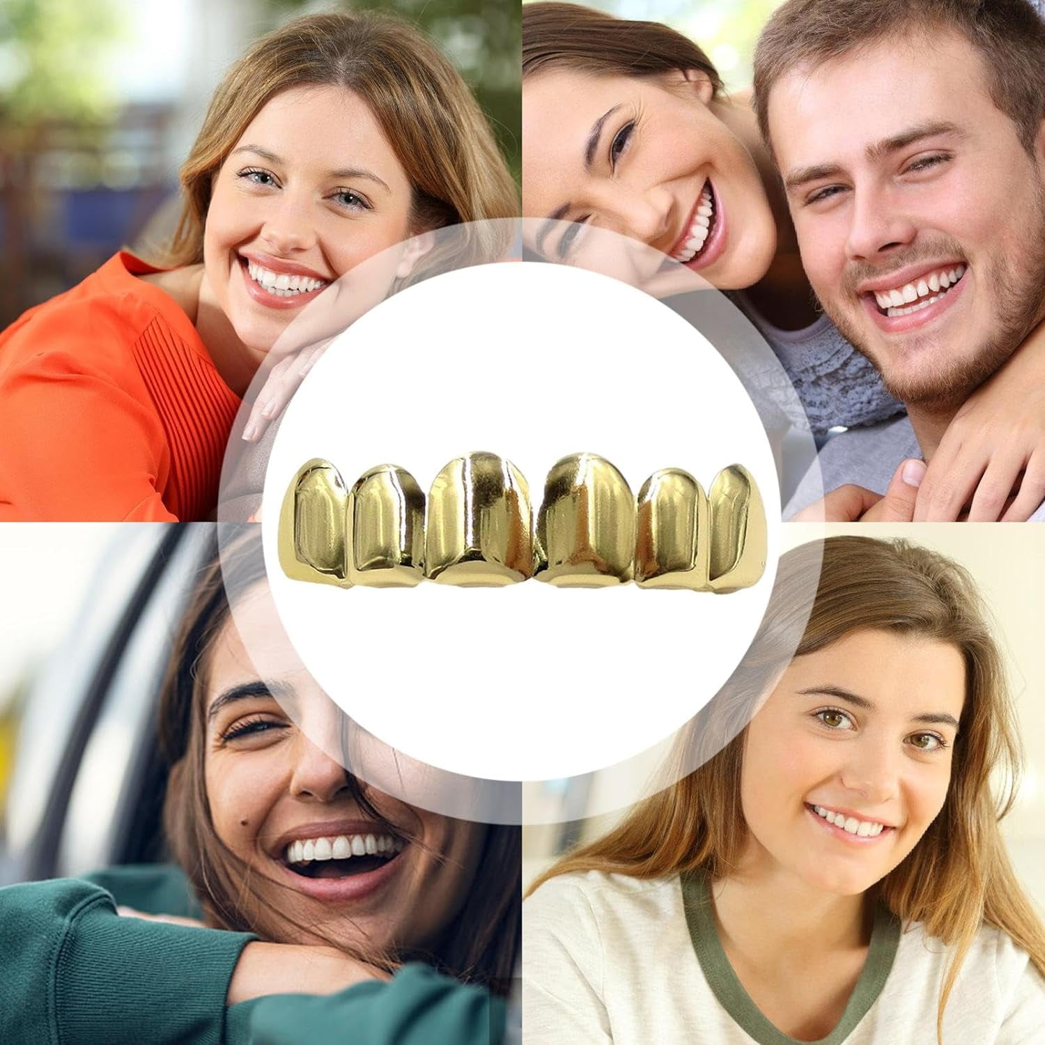 TOPGRILLZ Single Five-pointed Star Shape Teeth Grillz Top Dental Mouth Punk Caps Cosplay Party Tooth Rapper Hip Hop Jewelry - 36