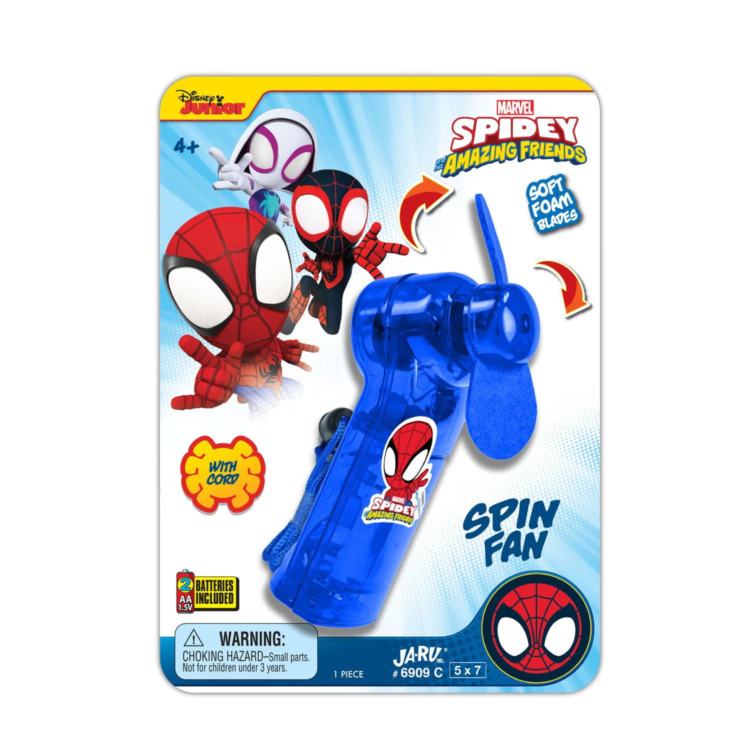 Disney Handheld Spin Fan with Soft Foam Blades for Ages 4+