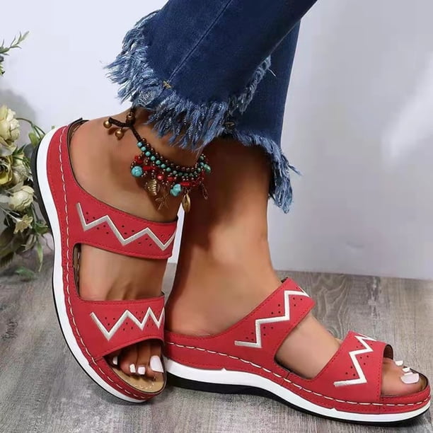 Zapatillas de Punta abierta Wmkox8yii con Tacón inclinado para mujer