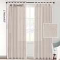 thumbnail image 2 of Semi Sheer Linen Curtains 70 inch Length for Living Room Back Tab Rod Pocket Modern Farmhouse Coastal Decor Cotton Textured Gauze Curtains Boho Sheer Curtains for Dining Room Office, 2 of 9