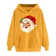 thumbnail image 4 of YueHuiYing Women's Christmas Printed Sleeves Pocket Long Sleeved Top Hooded Vacation Graphic Pullover Sweatshirt, 4 of 5