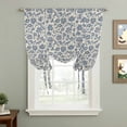 thumbnail image 2 of Light Blue Floral Balloon Curtains 63 Inch Length for Living Room/Bedroom, Rustic Vintage Flowers Botanical Spring Rod Pocket Privacy Door Curtains Decorative Tie Up Shade for Window 52"x63", 2 of 8