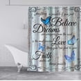 thumbnail image 4 of Blue Butterfly Shower Curtain, Inspirational Quotes Shabby Chic Country Vintage Barnwood Rustic Farmhouse Bathroom Decor Waterproof Cloth Fabric Shower Curtain, 72 X 72 Inch, Dreams Love Faith, 4 of 6