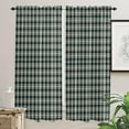 thumbnail image 2 of Green Beige Buffalo Plaid Kitchen Curtains 84 Inches Long, Farmhouse Checkered Window Curtains Panels for Bedroom/Bathroom/Nursery, Light Filtering Treatment Curtains Drapes 52"x84", 2 of 5