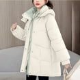 thumbnail image 4 of UPPADA Women Zip Up Long Puffer Coat Winter Warm Hooded Jacket Long Sleeve Parka Full Length Down Coats with Pockets,Retro Puffer Jackets for Women White,M, 4 of 7