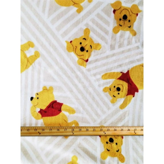 Fleece DISNEY'S WINNIE THE POOH Printed Fabric - LINED PATTERN / 58" Wide / SOLD BY THE CONTINUOUS YARD