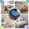 thumbnail image 5 of Blue Purple Tie Dye Mandala Pattern Rectangle Tablecloth 60"x102",Waterproof Polyester Rectangle Table Cloth, Wipeable Spillproof Polyester Tablecloth for Dining, Camping, Indoor and Outdoor, 5 of 6