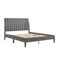 thumbnail image 3 of Ryla King Size Platform Bed- Gray Tufted Velvet Upholstered Panel Headboard, 3 of 6