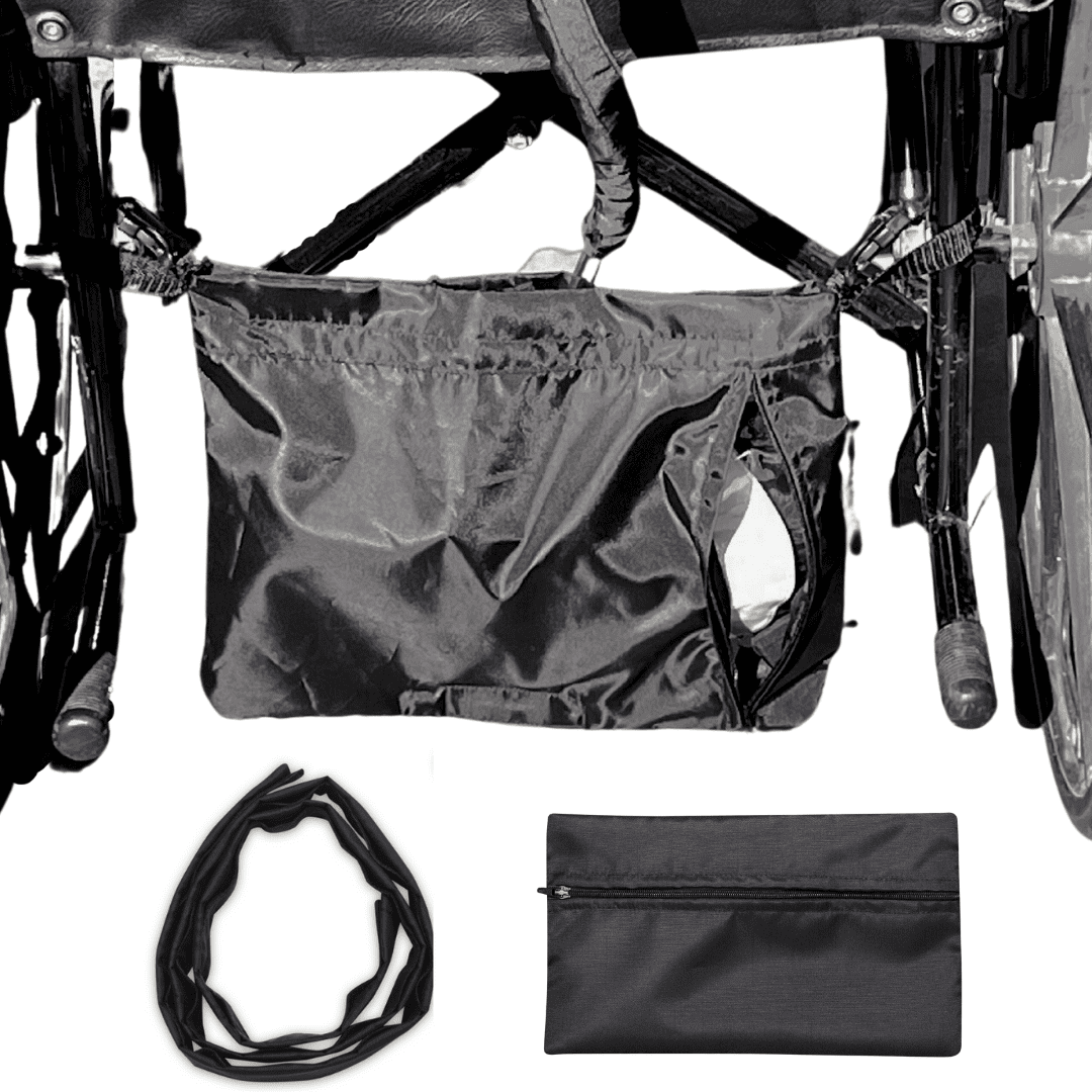 Urine Drainage Unisex Wheelchair Urine Bag Holder with Catheter Pipe Cover & Adjustable Straps