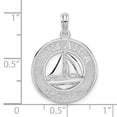 thumbnail image 2 of FJC Finejewelers 925 Sterling Silver d Jamaica Round Circle with Sailboat Charm 25 x 18 mm, 2 of 6