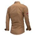 thumbnail image 3 of Men's Cotton Long Sleeve Military Button Down Shirts Cargo Work Shirt, 3 of 6