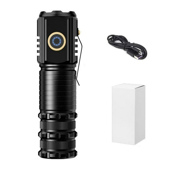 Dvkptbk Flashlight Led Home Portable Small Mini Three-Eye Lamp Outdoor Strong Light Flashlight Rechargeable Super Bright Long-Range Camping Essentials