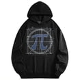thumbnail image 4 of Men's Pocket Graphic Hooded Pullover, Pi Symbol in Construction-like Lines, Sizes S-2XL, 4 of 4