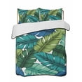 thumbnail image 2 of Summer Tropical Leaves Twin Size Down Alternative Comforter, Lightweight Comforter Quilt Bedding Set with Pillow Shams Blue Green Botanical Leaf Plants All Seasons Bed Comforter Duvet Insert 68"x86", 2 of 7