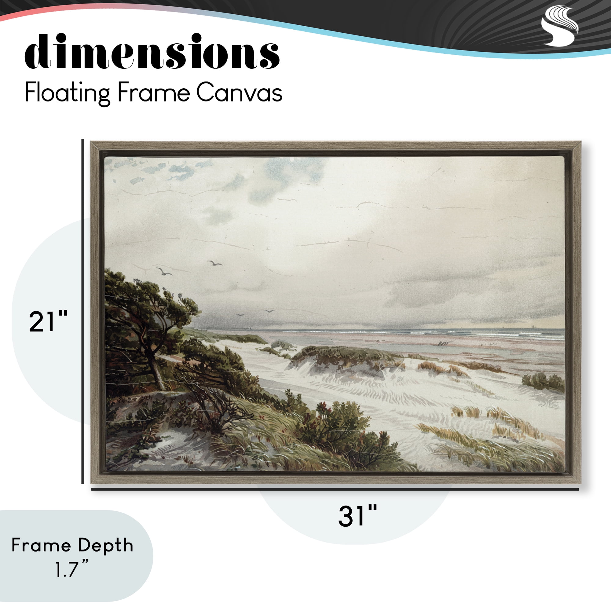 Stupell Industries Bountiful Success Beach Brown Framed Floater Canvas Wall Art, design by Lula Bijoux & co.