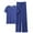 Blue, variant on GERsome Lounge Sets for Women Summer Sleepwear Sets V-Neck Short Sleeve Tops Wide Leg Pants Vacation Travel Outfits M-XXL