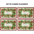 thumbnail image 5 of Newbridge Christmas Holly Ribbon Traditions Bordered 60 x 102 Inch Rectangle Fabric Tablecloth, Boughs of Holly and Berry Ribbon Garland Dining Table Cover for Holiday Party, 5 of 6
