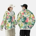 thumbnail image 6 of Gaeub Tropical Flowers Men's and Women's UPF 50+ Long-Sleeved Sun Protection Clothing, Fishing Shirt Long Sleeve Zip - XX-Large, 6 of 9