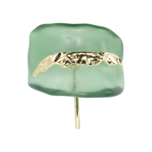 Unique Bargains 1 Pc Ponytail Buckle Hair Clip Wave Shape Hair Ponytail Cuff for Women Gold Tone Green