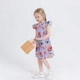 thumbnail image 6 of Toddler Dress Summer Ruffle Sleeve Sundress Outfit For Kids 3-10T Vintage Dress For Girls, 6 of 8