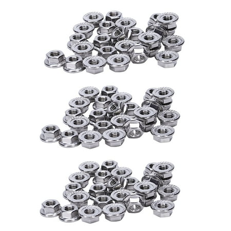 

75 Pcs 304 Stainless Steel Serrated Flange Metric Hex Lock Nuts M6