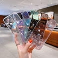 thumbnail image 2 of Star Drip Glitter Sequins Phone Case, Clear Phone Case, Glitter Pink Sequins, Ladies' Favourite for iPhone 15 14 13 12 11 Pro Max Mini XS XR 7 8 6 Phone Case (Green,iPhone 11), 2 of 8