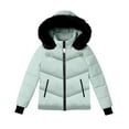 thumbnail image 5 of hoksml Women's Waterproof Parka with Detachable Hood Winter Insulated Puffer Jacket Short Coat with Zippered Pockets, 5 of 5