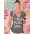 thumbnail image 2 of 50th Birthday VINTAGE 1973 Women's V-neck, 2XL, Heather Charcoal, 2 of 3