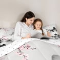 thumbnail image 5 of Homewish Pink Cherry Blossom 7-Piece Twin Bedding,Japanese Ink Painting Bedding Comforter Set,Reversible, 5 of 8