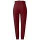 thumbnail image 4 of Pantalones casuales de cintura media para mujer - Estampado de cuadros con ribete de encaje floral - Poliéster elástico y transpirable para el día a día y el descanso, 4 of 5
